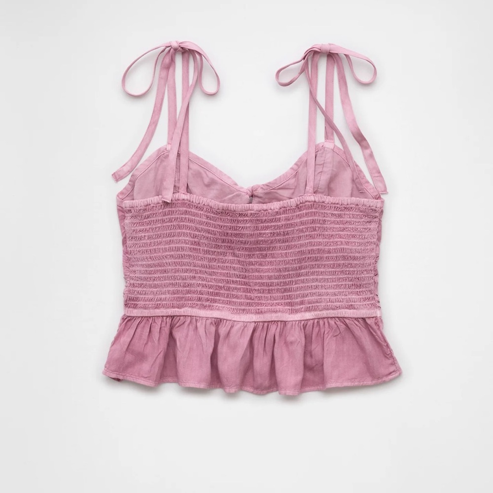 New with Tags American Eagle Outfitters AE Corset Peplum Top in Purple - Picture 4 of 9